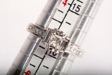 Ladies 14k White Gold Princess Cut with Diamond Accents Engagement Ring