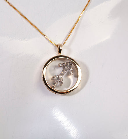 Sagittarius Gold Diamond Pendant 10k