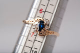 Ladies 10k Yellow Gold Sapphire with Diamond Accents Bypass Ring