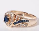 Ladies 14k Yellow Gold Sapphire with Diamond Accents Cocktail Ring