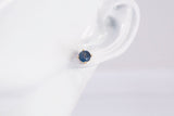 Ladies Natural Sapphire Studs 14k Yellow Gold Stud Earrings