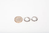 Ladies Sterling Silver 925 Mini Diamond Hoop Earrings