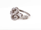 Jane Seymour .925 Sterling Silver White Sapphire Open Heart Ring