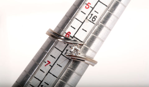 Ladies 18k White Gold Double Line Bypass with Diamond Ring