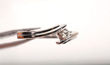 Ladies 18k White Gold Double Line Bypass with Diamond Ring