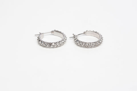 Ladies .925 Sterling Silver Cubic Zirconia Hoop Earrings