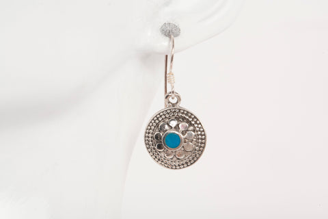 Vintage .925 Sterling Silver Turquoise Dangle Earrings