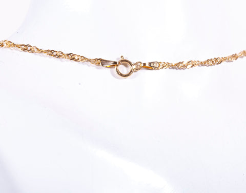 Ladies 14k Yellow Gold Singapore Style Chain 24"