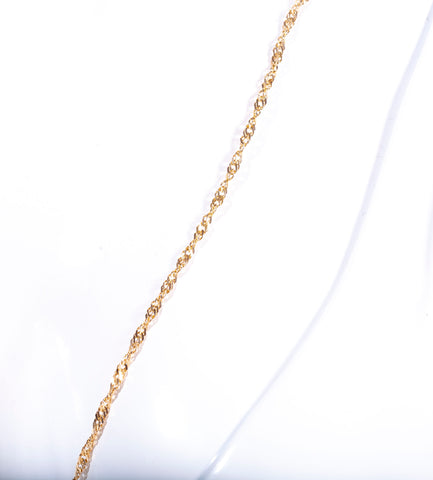 Ladies 14k Yellow Gold Singapore Style Chain 24"