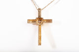 Dainty 18k Yellow Gold Diamond Cross Pendant