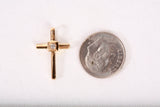 Dainty 18k Yellow Gold Diamond Cross Pendant