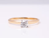 Classic Solitaire 14k Two Tone Natural Diamond Engagement Ring Size 9.5