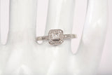 Ladies 10k White Gold Princess and Round Diamond Engagement Ring