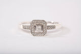Ladies 10k White Gold Princess and Round Diamond Engagement Ring