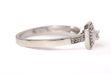 Ladies 10k White Gold Princess and Round Diamond Engagement Ring