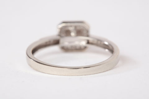 Ladies 10k White Gold Princess and Round Diamond Engagement Ring