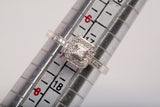 Ladies 10k White Gold Princess and Round Diamond Engagement Ring