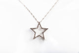 Ladies 10k White Gold Moissanite Star Medium Pendant