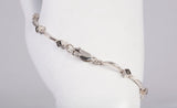 Ladies .925 Sterling Silver Marcasite Link Bracelet 7.5"