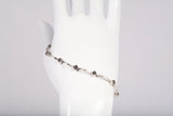 Ladies .925 Sterling Silver Marcasite Link Bracelet 7.5"