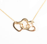 Authentic Tiffany & Co. 18k Yellow Gold Triple Heart Necklace 14"