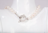 Authentic Tiffany & Co .925 Silver White Freshwater Pearl Toggle Necklace 16.5"