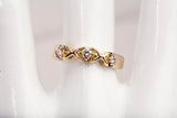 Ladies 14k Yellow Gold Crisscross "X" Diamond Ring
