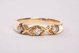 Ladies 14k Yellow Gold Crisscross "X" Diamond Ring