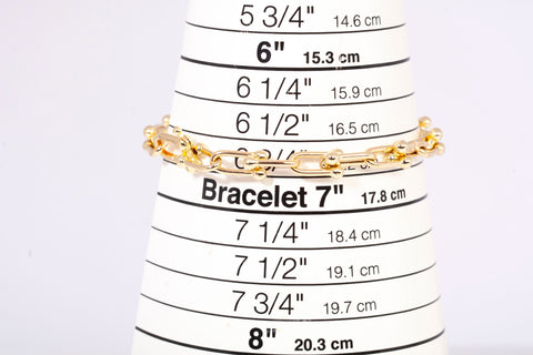 Ladies 18k Yellow Gold Graduated Link Bracelet SZ 6 3/4