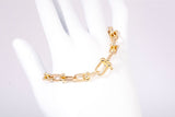 Ladies 18k Yellow Gold Graduated Link Bracelet SZ 6 3/4