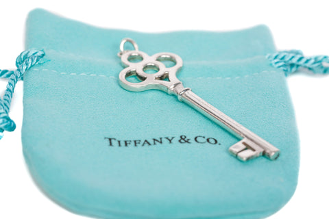 Authentic Tiffany & Co. .925 Sterling Silver Large Crown Key Pendant