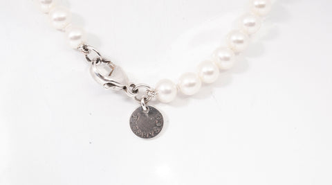 Authentic Tiffany &amp; Co. Pearl Necklace 16" .925 Sterling Silver&nbsp;