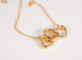 Authentic Tiffany & Co. 18k Yellow Gold Triple Heart Necklace 14"