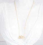 Authentic Tiffany & Co. 18k Yellow Gold Triple Heart Necklace 14"