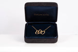Authentic Tiffany & Co. 18k Yellow Gold Triple Heart Necklace 14"