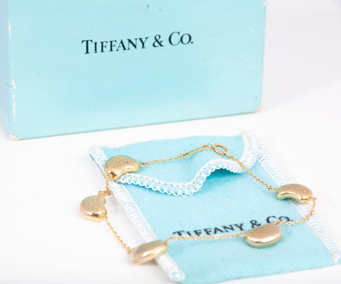 Authentic Tiffany & Co Elsa Peretti Bean 18k Yellow Gold Bracelet 7.25"