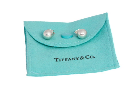 Authentic Tiffany & Co .925 Sterling Silver HardWear Ball Stud Earrings 7.7mm