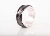 Authentic Tiffany & Co. Sterling Silver and Midnight Titanium 1837 Ring