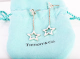 Authentic Tiffany & Co Sterling Silver Star Dangling Earrings