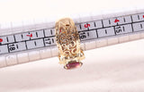 Ladies 18k Yellow Gold Oval Tourmaline Filigree Band