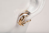 Ladies 18k Two-Tone Intertwined Band Hoop Earrings