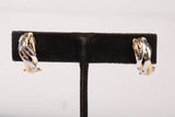 Ladies 18k Two-Tone Intertwined Band Hoop Earrings