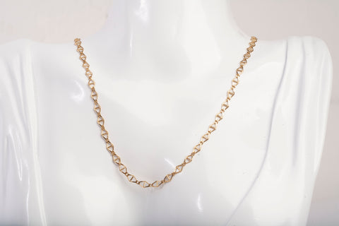 Ladies 18k Yellow Gold Geometric Mariner Style Link Chain