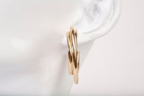 Vintage 14k Yellow Gold Triple Hoop Earrings