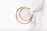 Vintage 14k Yellow Gold Triple Hoop Earrings