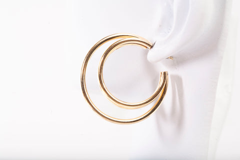 Vintage 14k Yellow Gold Triple Hoop Earrings