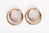 Vintage 14k Yellow Gold Triple Hoop Earrings