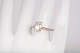 Brand New 14k Gold The Lindsey Set Lab Grown 2.02 CT Oval Cut Engagement Ring