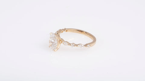 Brand New 14k Gold The Lindsey Set Lab Grown 2.02 CT Oval Cut Engagement Ring