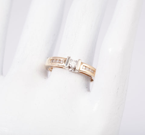 Ladies 14k Two-Tone Gold Diamond Fashion Ring .25CTW